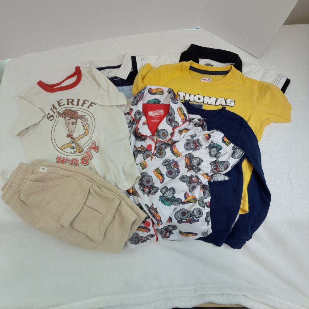 Mixed Brand Clothing Lot Boys 4T Multicolored Excellent Character Polo Pajamas